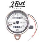 2fm-14-20155 Chrome Speedometer Trip Odometer Cafe Racer Ratio Suzuki White