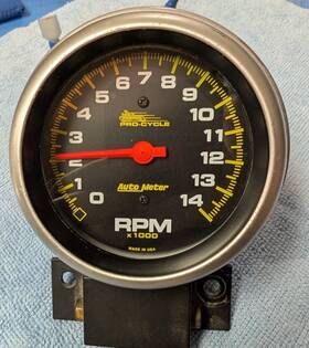 Autometer 19231 Pro-cycle Tach/tachometer Motorcycle Drag Bike 14k Rpm With Bracket
