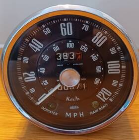 Sn6117 British Jaeger Sn6117/11 Vintage 120 Mph Speedometer - Main Beam Indicator Light