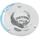 1107-0155 Ds253055 Drag Specialties Derby Cover Live To Ride Chrome Hole Harley