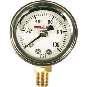9040 Feuling Oil Pressure Gauge - Bottom Port White Face