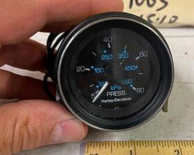 74410-77 Harley-davidson Nos Oil Pressure Gauge Fxrt Flh Touring Glide Dash Shovelhead Evo Oem