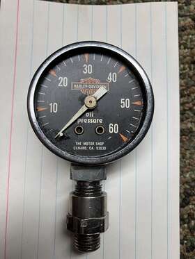 7734-05-0212 Harley Davidson Oil Pressure Gauge Engine Psi To 60 C.c.i. Cci Dial