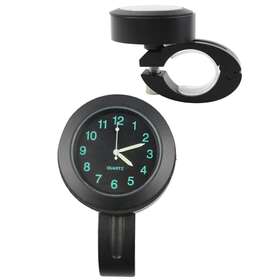 Hukyu 612011605954 7/8 Inch 1 Motorcycle Bike Waterproof Handlebar Mount Clock Glow Watch Watches