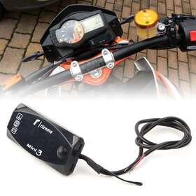 Hukyu 612047573296 Motorcycle Led Digital 3 In 1 Time Temperature Voltage Voltmeter Thermometer