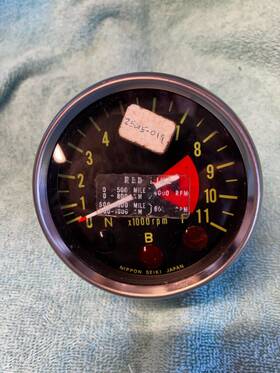 25015-019 Kawasaki Tachometer F6 1971-73 F7 1971-75 P/n Used