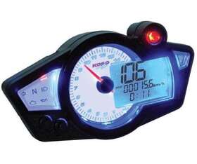 Ba011b02 Koso North America Rx-1n Gp Style Multi-function Gauge - White Panel
