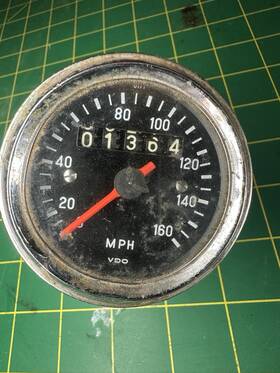113095 Senza Marca/generico Used - Odometer Mechanical 60mm With Partial K 1 4 Spies Chrome-plated