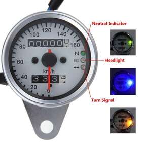 Mts012786 Tsif Motorcycle Led Tachometer Speedometer Stainless Steel Shell 13k Rpm Shift Meter