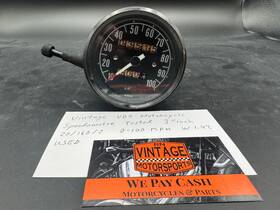 Vdo 20/160/2 Vintage Motorcycle Speedometer 0-100 Mph Tested 3 Inch W 1.42