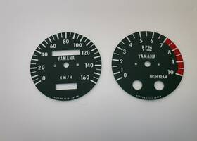 Hkls864316 Yamaha 1974 Dt250/ Dt360 Kh/m Enduro Tachometer And Speedometer Face Plates