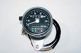Yamahaxs650.com 14-20206 Speedometer Chrome Mini 225 Diameter Black Face 0140mph G1n