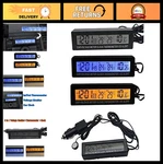 Digital Car Thermometer & Voltmeter Gauge 12V/24V Lcd Display Clock Charger. Fixed Price $36.99.