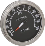 Drag Specialties 5 Inch Mph Fl-style 2 To 1 Speedometer With Tach Black Face. Fixed Price $115.31.