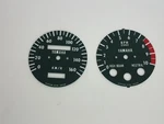 1974 To 1976 Yamaha DT175 Speedometer And Tach Face Plates, Kh/m Version. Fixed Price $75.00.