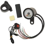 Drag Specialties 1-7/8" Mini 220 Kph White Speedometer W/ Indicator Black. Fixed Price $201.35.