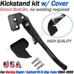 Kickstand Kit With Cover For Harley 1984-1999 Softail Rigid Fx Fl Big-twin Black. Fixed Price $46.54.
