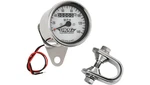 Drag Motorcycle Mini Speedometer Lighted 2240:60 Chrome White Face Mph. Fixed Price $69.95.