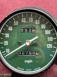 Honda CB550 CB450 CB350 Speedometer With Chrome Cup Holder 0-120 Mph Green Face. Fixed Price $55.00.