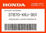 Honda Genuine Sensor Assy., Water Temperatur 37870-KRJ-901. Fixed Price $31.50.