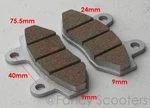 Peace Sports 150CC Gas Scooter Front Brake Shoes TPGS-814. Fixed Price $7.49.