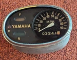 Vintage 1966 Yamaha YL1 Y33 Speedometer, 132-83510-41-00, 3241 Miles. Fixed Price $35.00.